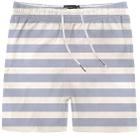 Short nylon listrado azul e branco kingejoe.