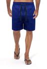 Short Praia Mauricinho Bermuda Masculina Azul Com Cordão Preto