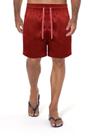 Short Praia Mauricinho Masculina Vermelho Cordão Neon Rosa