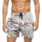 Short Praia Shorts Banho Bermuda Verão Arte Desenho Lua Escultura 1016