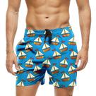 Short Praia Shorts Banho Bermuda Verão Barco Navio Cartoon 1609