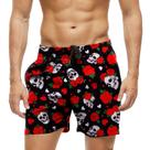 Short Praia Shorts Banho Bermuda Verão Caveira Rosas Coração 741