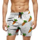 Short Praia Shorts Banho Bermuda Verão Cenoura Cartoon Laranja 664