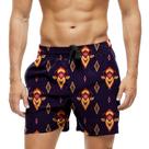 Short Praia Shorts Banho Bermuda Verão Desenho Arte Fogo Fire Laranja 1843