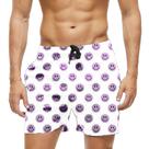 Short Praia Shorts Banho Bermuda Verão Emojis Rosa Feliz Happy 851