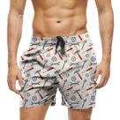 Short Praia Shorts Banho Bermuda Verão Ferramentas Fenda Martelo Cartoon 1312