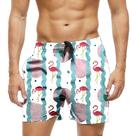 Short Praia Shorts Banho Bermuda Verão Flamingos Cartoon 1792