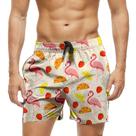 Short Praia Shorts Banho Bermuda Verão Flamingos Cartoon Frutas 1804