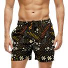 Short Praia Shorts Banho Bermuda Verão Flores Cartoon Flowers 1831