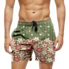 Short Praia Shorts Banho Bermuda Verão Flores Florida 647