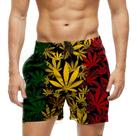 Short Praia Shorts Banho Bermuda Verão Folhas Vibes Verde Amarela Red 928