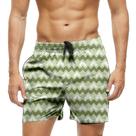 Short Praia Shorts Banho Bermuda Verão Formas Cartoon Verde Setas 1844