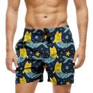 Short Praia Shorts Banho Bermuda Verão Gato Sereia Cartoon Mar 1092
