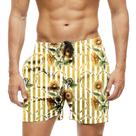 Short Praia Shorts Banho Bermuda Verão Girassol Pétalas Xadrez Amarelo 1432