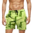 Short Praia Shorts Banho Bermuda Verão Jacaré Aligator Cartoon Verde 1669