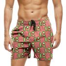 Short Praia Shorts Banho Bermuda Verão Kiwi Fruta Verde Cartoon 1642