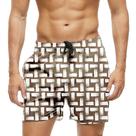 Short Praia Shorts Banho Bermuda Verão Listras Feno White 1613