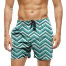 Short Praia Shorts Banho Bermuda Verão Listras Zig Zag Cartoon Arte 1858