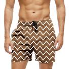 Short Praia Shorts Banho Bermuda Verão Listras Zig Zag White 1576