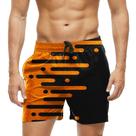 Short Praia Shorts Banho Bermuda Verão Manchas Líquido Laranja Estilo 530