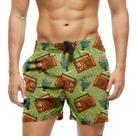 Short Praia Shorts Banho Bermuda Verão Microfone Radio Cartoon 1375