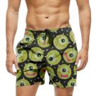 Short Praia Shorts Banho Bermuda Verão Monstro Cartoon Verde Sonhos 225