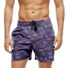 Short Praia Shorts Banho Bermuda Verão Monstro Roxo Cartoon 364