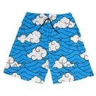 Short Praia Shorts Banho Bermuda Verão Nuvem Arte Desenho Cartoon 159