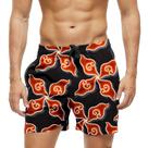 Short Praia Shorts Banho Bermuda Verão Nuvens Red Vermelha Neon Brilhante 1124