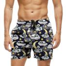 Short Praia Shorts Banho Bermuda Verão Panda Lua Cartoon Nuvem Soneca 1177