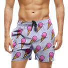 Short Praia Shorts Banho Bermuda Verão Sorvete Ice-Cream Cartoon Rosa 704
