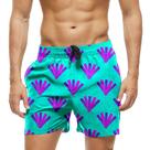 Short Praia Shorts Banho Bermuda Verão Traços Livro Cartoon Purple 1162