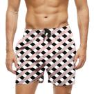 Short Praia Shorts Banho Bermuda Verão Xadrez Traços Preto Bege 611 Short Praia Shorts Banho Bermuda Verão Xadrez Traços Preto Bege 611