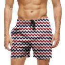 Short Praia Shorts Banho Bermuda Verão Zig Zag Cartoon Vermelho Estilo 1868