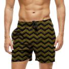Short Praia Shorts Banho Bermuda Verão Zig Zag Listras Amarela Yellow 1809 Short Praia Shorts Banho Bermuda Verão Zig Zag Listras Amarela Yellow 1809