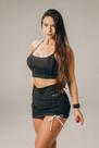 Short Saia Cinderela Preto/ Branco Short Saia Cinderela Preto/ Branco