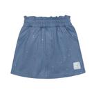 Short-Saia Cinti em Molecotton Denim Aplicação em Glitter Azul Médio