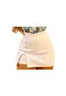 Short Saia Com Botões E Fenda Cintura Alta Pluz Size
