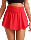 Short-saia CRZ YOGA com Babados, Cintura Alta, Bolso com Zíper, Tamanho PP