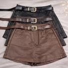 short saia de couro