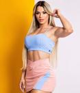 Short saia e blusa fitnes tam p