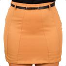 Short Saia Feminino Alfaiataria Social Detalhe Prega Com Cinto Moda Verão