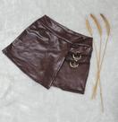 Short Saia Feminino De material sintético Tecido Cirrê com Argola Dourado Moda Femenina