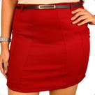 Short Saia Feminino Plus Size Alfaiataria Social Detalhe Pregas Com Cinto