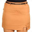 Short Saia Feminino Plus Size Alfaiataria Social Fenda Lateral Com Cinto