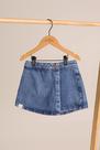 Short Saia Infantil Jeans Azul Medio - Bugbee -