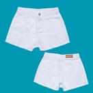 Short Saia Infantil Mania Kids Jeans Color com Pregas Branco Tamanho:6 Short Saia Infantil Mania Kids Jeans Color com Pregas Branco Tamanho:6