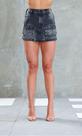 Short saia jeans cargo logo maria gueixa