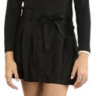 Short Saia Meninas Viscose Preto Pregas e Faixa Cintura Ópera Kids Tamanho:12 anos