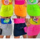 Short saia moletinho com bolso